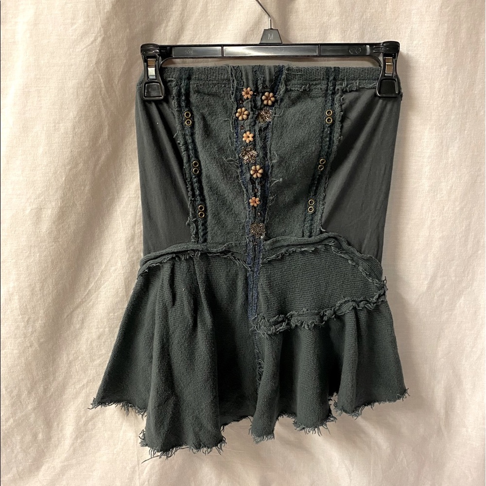 Free People Steampunk Distressed Tube Top New Sz M